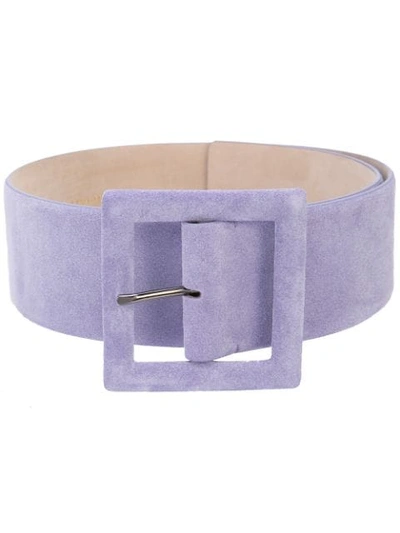 Shop Carolina Herrera Oversized Buckle Belt In Purple