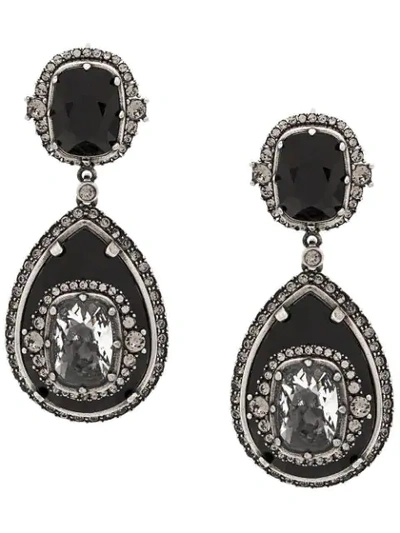 Shop Alexander Mcqueen Gemstone Pendant Earrings - Silver