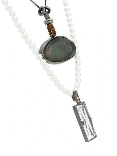 Shop Camila Klein Pearl Stone Necklace In Metallic