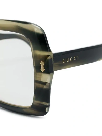 Shop Gucci Square Oversized Sunglasses In Grey