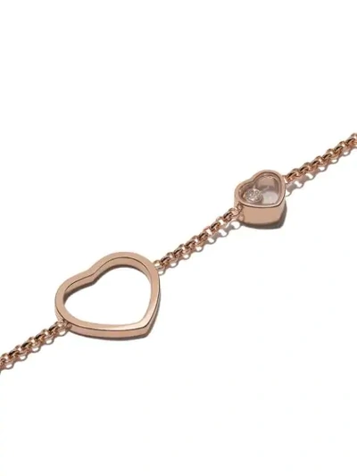 Shop Chopard 18kt Rose Gold Happy Hearts Rosé Stone And Diamond Bracelet
