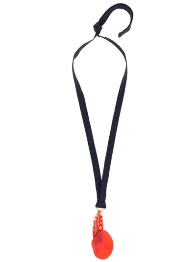 Shop Marni Abstract Pendant Necklace In Blue