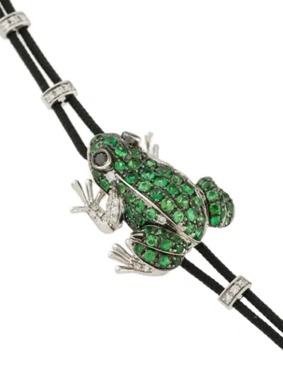 Shop Pippo Perez 18kt White Gold, Garnet And Diamond Frog Bracelet In Black