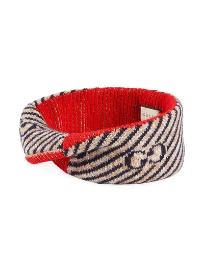 Gucci Gg Stripe Wool Headband In Gg Stripe Jacquard | ModeSens