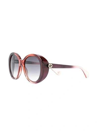 Shop Gucci Round Frame Sunglasses In Brown