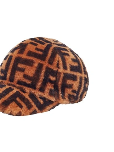 Shop Fendi Ff Logo Cap In Brown