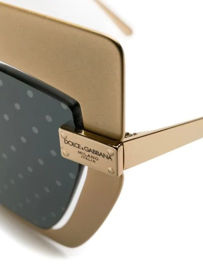 Shop Dolce & Gabbana Dot Pattern Sunglasses In Gold