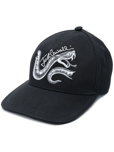 Shop Just Cavalli Serpent Logo Cap In Black