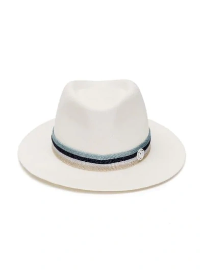 Shop Maison Michel Andre Fedora Hat In White