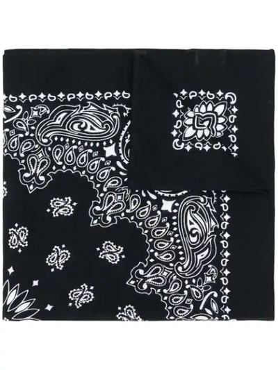 Shop Saint Laurent Bandana Print Scarf In Black