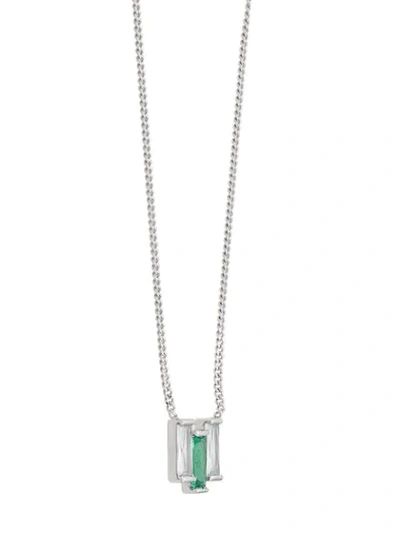 Shop V Jewellery Green Chrysler Necklace In Silver
