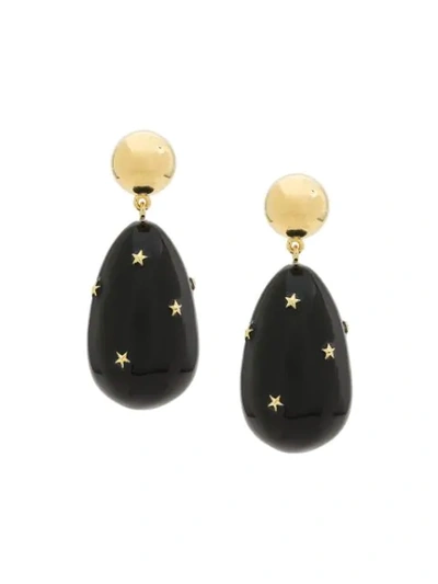 Shop Eshvi Star Drop Earrings In Black