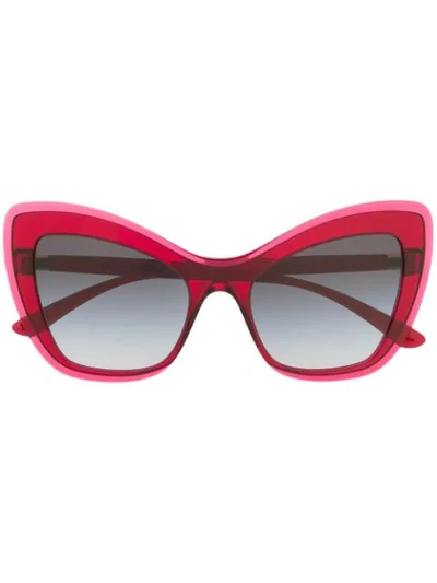Shop Dolce & Gabbana Oversized Cat Eye Sunglasses In Pink