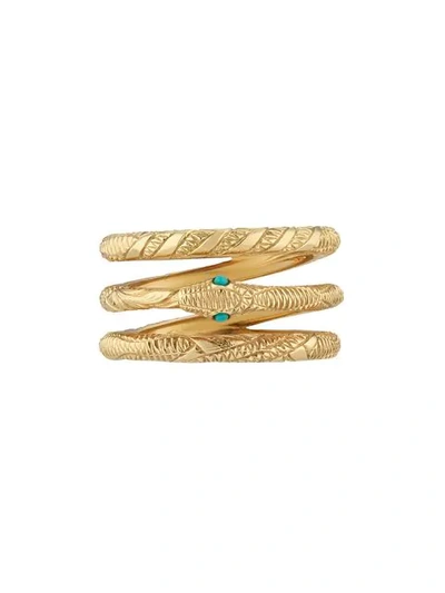 Shop Gucci Three Band Ouroboros Ring In 8076