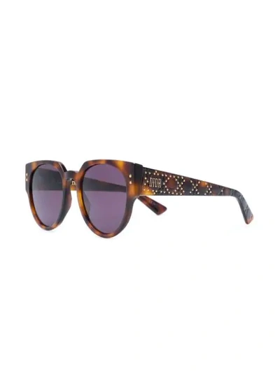 Shop Dior Lady  Studs Sunglasses In Brown