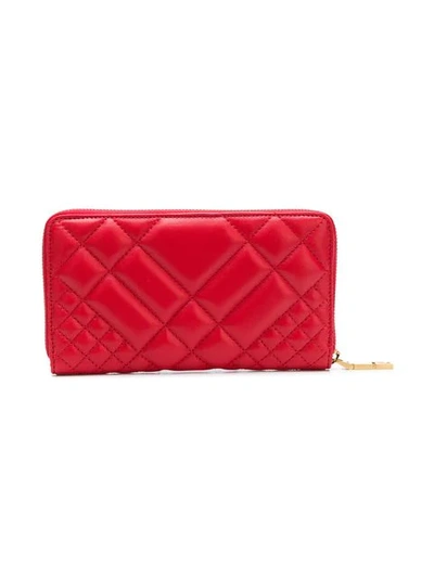 Shop Versace Tribute Quilted Wallet In Red