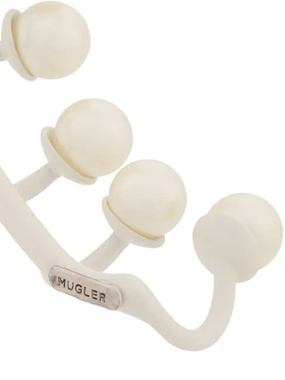 Shop Mugler Pearl Ear Cuff In White