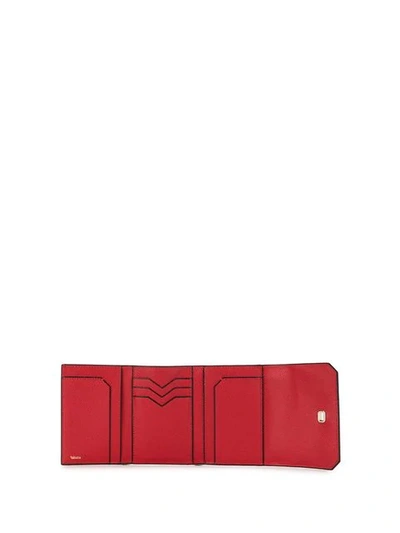 Shop Valextra Foldover Top Wallet In Red