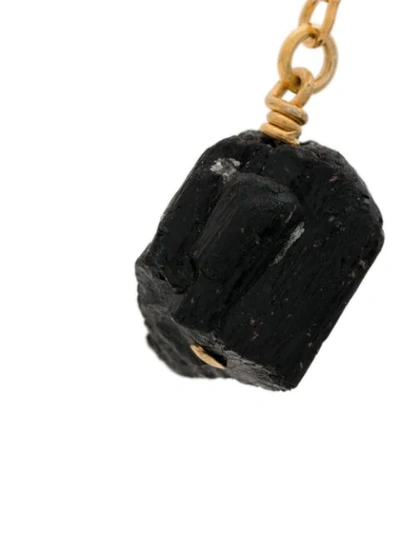 Shop Marta Larsson Gold Plated The Raw One Black Tourmaline Earrings