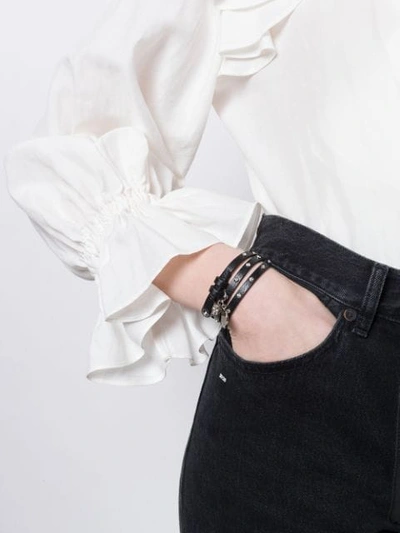 ALEXANDER MCQUEEN STUDDED MULTI-WRAP BRACELET - 黑色