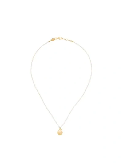 Shop Anni Lu 'shell And Pearl' Necklace In White