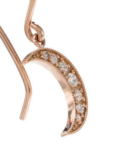 Shop Andrea Fohrman Crescent Moon Diamond Earrings In Gold