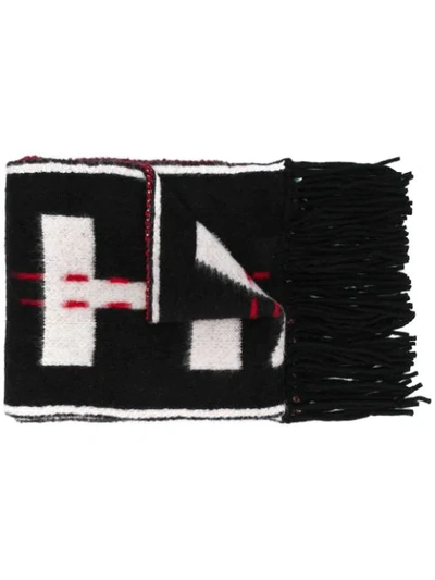 Shop Off-white Contrast Logo Scarf In Black