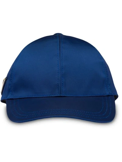Shop Prada Triangle-logo Visor Cap In Blue