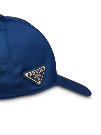 Shop Prada Triangle-logo Visor Cap In Blue