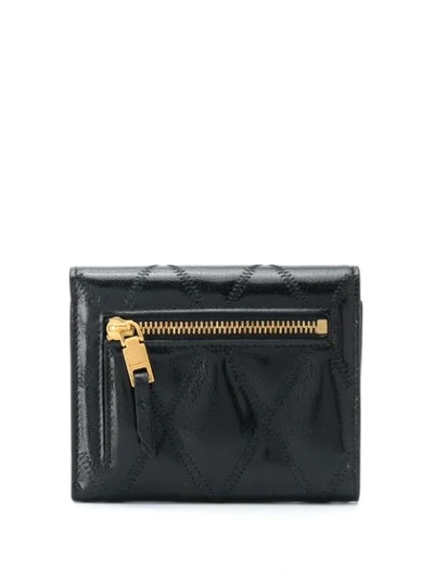 Shop Givenchy Diamond Trifold Wallet In Black