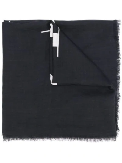 Shop Valentino Vltn Printed Scarf - Black