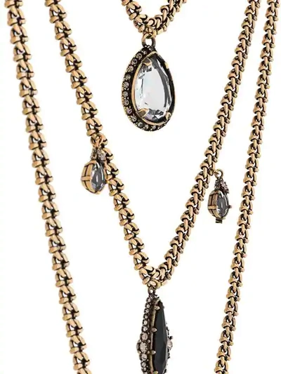 Shop Alexander Mcqueen Layered Gothic Necklace - Gold