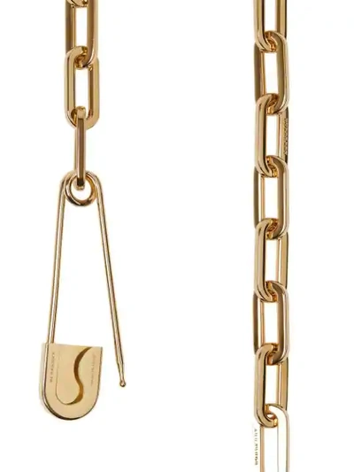 Shop Burberry Crystal Daisy Kilt Pin Gold In Metallic