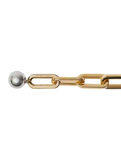 Shop Burberry Crystal Daisy Kilt Pin Gold In Metallic
