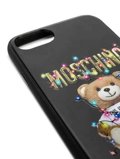 Shop Moschino Toy Print Iphone Case In Black
