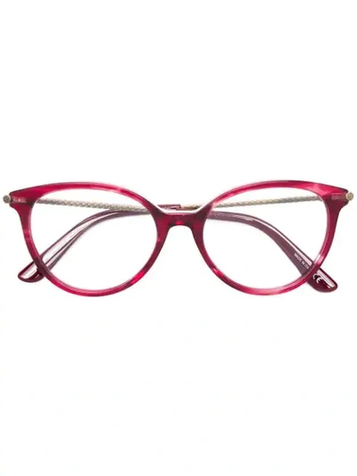 Shop Bottega Veneta Eyewear Round Frame Glasses - Pink