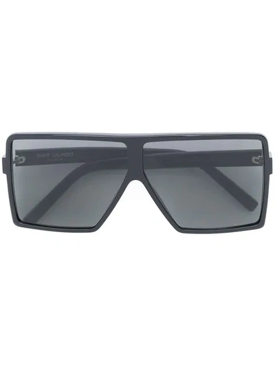 Shop Saint Laurent Betty Oversized Sunglasses In Black