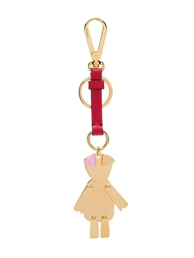 Shop Marni Articulated Figure Keyring In Red