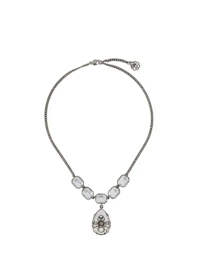 Shop Alexander Mcqueen Spider Emblem Necklace In 1120