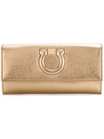 Shop Ferragamo Salvatore  Front Logo Purse - Metallic