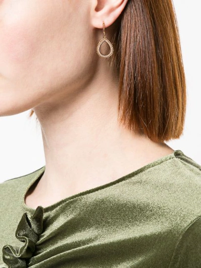 Shop Eva Fehren 18kt Rose Gold And Diamonds Small Drop Earrings - Metallic