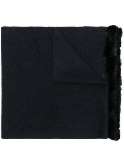 Shop N•peal Fur Trimmed Scarf In Black