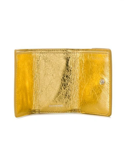 Shop Balenciaga Metallic Papier Mini Wallet