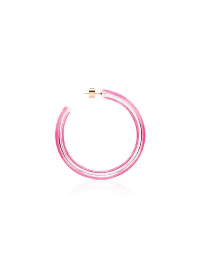 ALISON LOU JELLY HOOP EARRINGS - 粉色