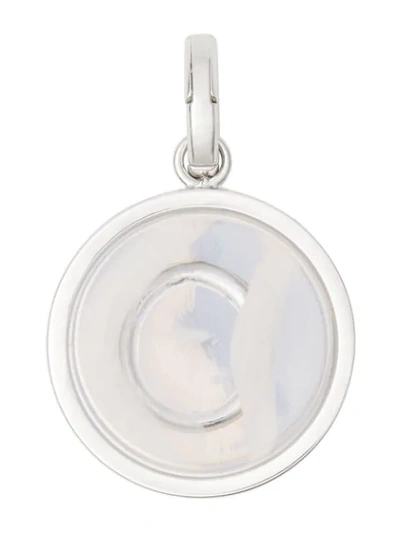 Shop Burberry Marbled Resin ‘o' Alphabet Charm In Silver