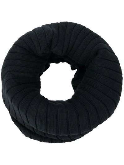 Shop Courrèges Rib Knit Collar Scarf - Black