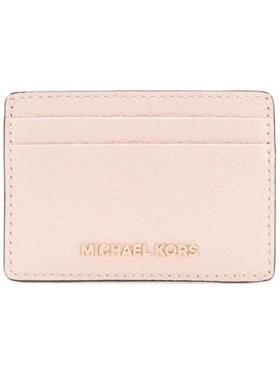 Shop Michael Michael Kors Logo Cardholder In Pink