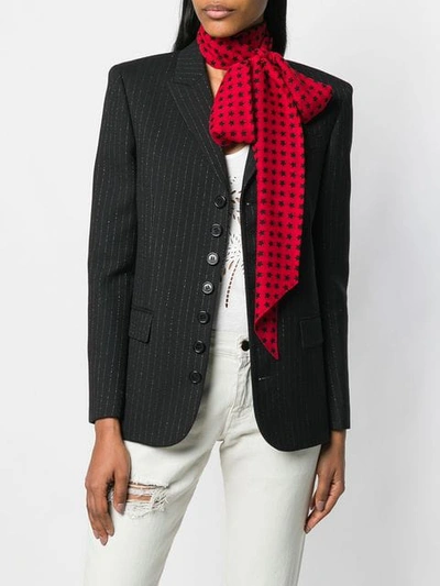 Shop Saint Laurent Star Print Scarf In Red