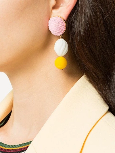 Shop Shourouk Beaded Drop Earrings In Multicolour