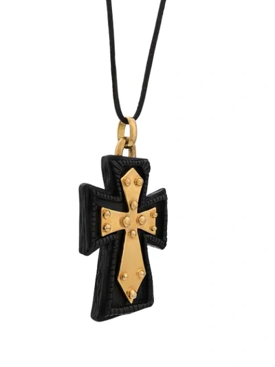 Pre-owned Christian Lacroix 1990s The Black Cross Pendant